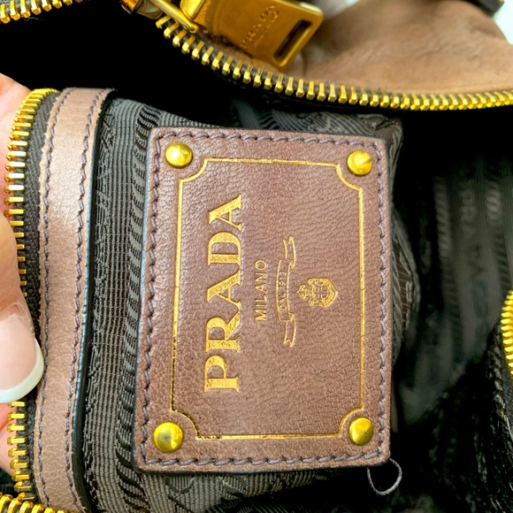 PRADA Cervo Shine Hobo in Brown (Teak) - Large - Picture 9 of 12